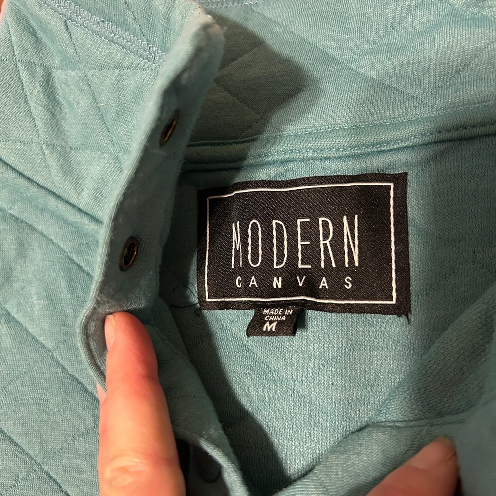 Quilted teal pullover - Picture 6 of 7